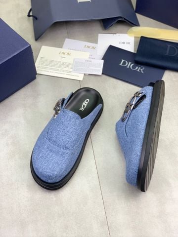 DÉP SỤC NAM D R PHOM MULE DA BÒ DẬP VÂN MICRO-CHECK, KHÓA KIM LOẠI ĐIỀU CHỈNH