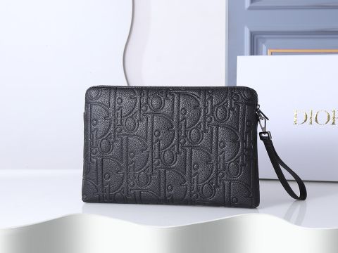 CLUTCH UNISEX DIOR* MONOGRAM DẬP NỔI CAO CẤP DÁNG A4 THANH LỊCH