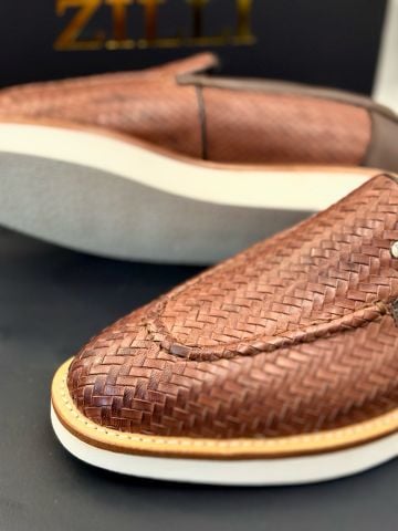 GIÀY SLIP-ON NAM Z L DA BÊ ĐAN THỦ CÔNG, ĐẾ SIÊU NHẸ