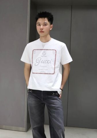 ÁO THUN NAM NỮ GC IN LOGO FIRENZE CỔ ĐIỂN PHOM ĐẸP DỄ BÁN