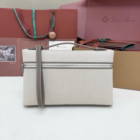 CLUTCH NAM LP EXTRA POUCH L29 CANVAS DỆT PHỐI DA BÒ