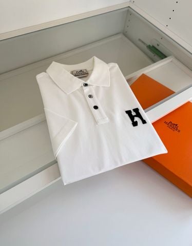 ÁO POLO NAM H M DÒNG H EMBROIDERED COTTON PIQUÉ THÊU H NGỰC PHOM GỌN THANH LỊCH