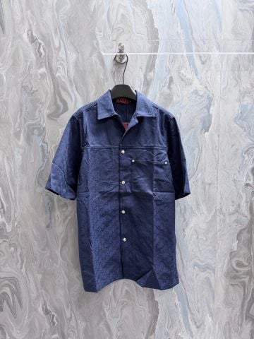 BỘ ÁO SƠ MI + QUẦN SHORT NAM GC MONOGRAM DỆT NỔI PHOM GỌN SANG TRỌNG