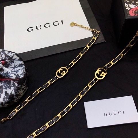 DÂY CHUYỀN & LẮC TAY  GG MẮT XÍCH VINTAGE, LOGO ĐÔI