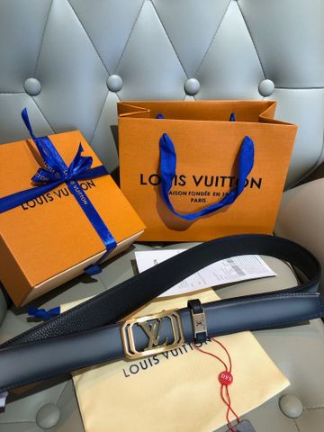 THẮT LƯNG NAM L*V  KHÓA TỰ ĐỘNG MONOGRAM – DA BÒ HẠT 3.5CM*