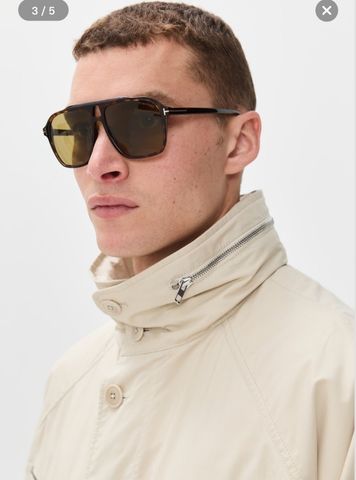 KÍNH NAM Tom* Ford* MẮT TRÀ HỔ PHÁCH – FORM NAVIGATOR FLAT-TOP, GỌNG VÂN RÙA CAO CẤP