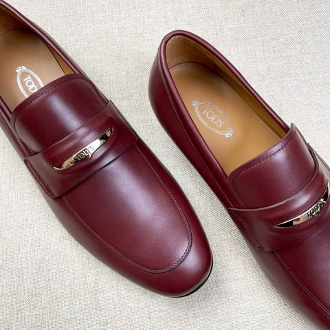 GIÀY NAM To*ds* LOAFER DA BÒ THỦ CÔNG ĐỎ RƯỢU