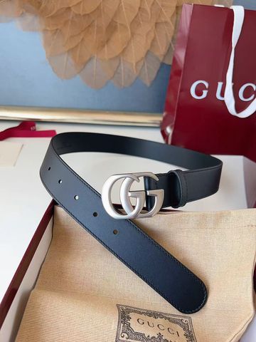 THẮT LƯNG NAM G C DOUBLE G DA ĐEN BẢN 3,5CM – KHÓA VÀNG CỔ/BẠC LỊCH LÃM