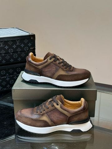 GIÀY SNEAKER NAM B L T LOW-TOP PHỐI DA NHẬP KHẨU, HỌA TIẾT SCRITTO SIGNATURE
