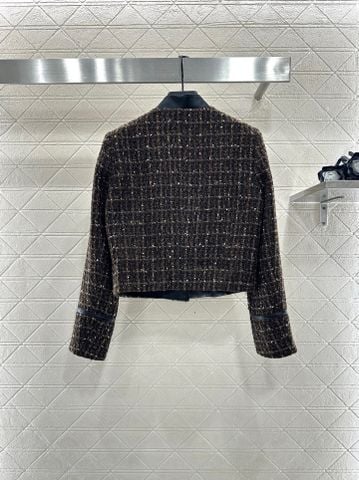 BỘ TWEED NỮ CHANEL* ÁO LỬNG CỔ DA + CHÂN VÁY NGẮN