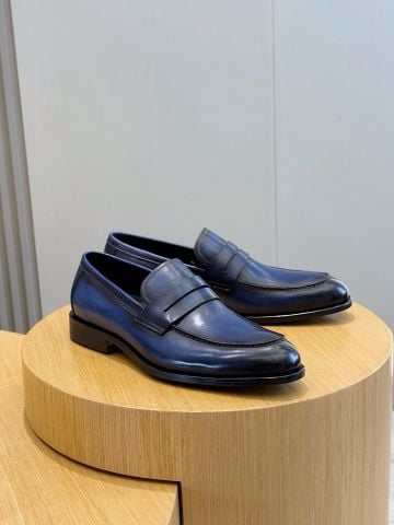 GIÀY NAM BV* LOAFER SLIP-ON DA LỲ XÁM KHÓI – PHIÊN BẢN GÓT ĐAN