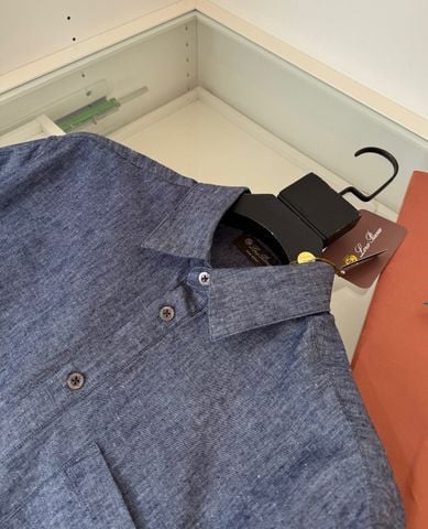 ÁO SƠ MI NAM BC* HEMP COTTON LINEN PHOM RỘNG THOÁNG NHẸ, CỔ BẺ NỬA HÀNG NÚT