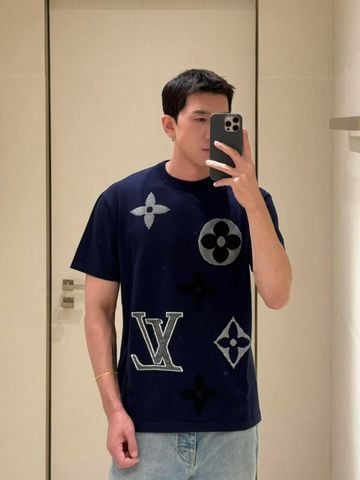 ÁO THUN DỆT KIM NAM NỮ L V MONOGRAM JACQUARD LOGO NỔI