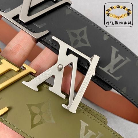 THẮT LƯNG NAM L V INITIALS BẢN 40 MM HAI MẶT, KHÓA KIM LOẠI TỶ LỆ LỚN