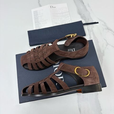 SANDAL FISHERMAN NAM D I O R AL MARE ĐAN THỦ CÔNG DA BÊ SUEDE