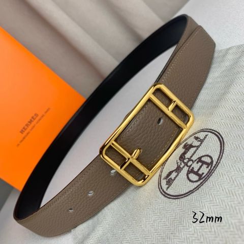 THẮT LƯNG NAM H M PIN BUCKLE 2 MẶT DA BÒ VÂN LITCHI 32MM