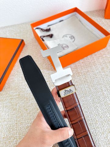 THẮT LƯNG NAM NỮ H M KHÓA H TỰ ĐỘNG DA VÂN CÁ SẤU BẢN 3.5CM