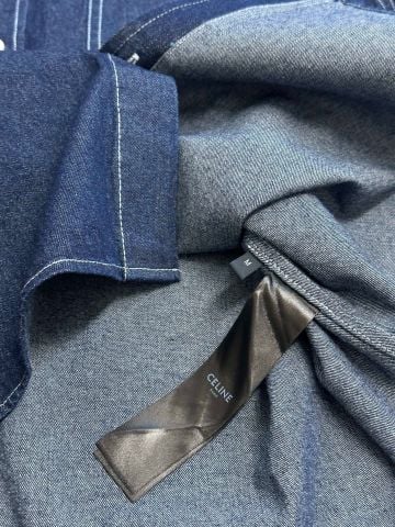 ÁO SƠ MI NAM NỮ CLN DENIM THÊU LOGO NGỰC PHONG CÁCH TINH GỌN