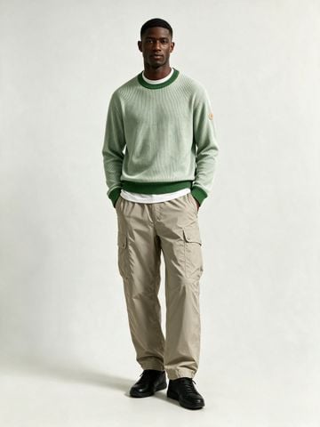 ÁO LEN NAM M C DỆT SỌC LI TI – WOOL DỆT MỊN, PATCH DA NỔI BẬT