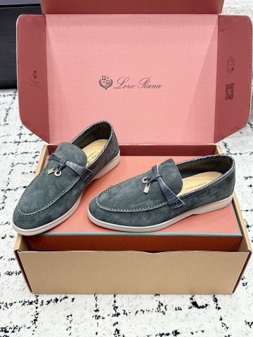 GIÀY LOAFER NAM NỮ L P SUMMER WALK DA LỘN ĐAI DA DẬP VÂN CÁ SẤU