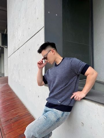 ÁO LEN NGẮN TAY NAM D* WOOL JACQUARD HỌA TIẾT GRAPHIC