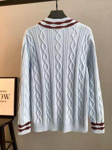 ÁO LEN NAM NỮ LV* CỔ V DÂY THỪNG XANH BABY