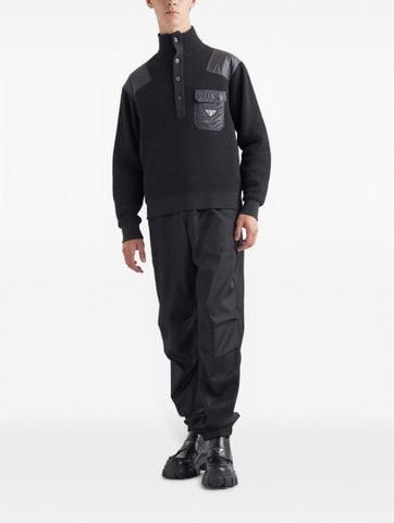 ÁO NAM LEN CỔ CAO PRAD* PHỐI NYLON VAI