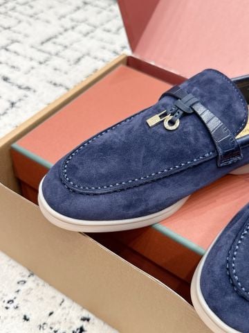 GIÀY LOAFER NAM NỮ L P SUMMER WALK DA LỘN ĐAI DA DẬP VÂN CÁ SẤU