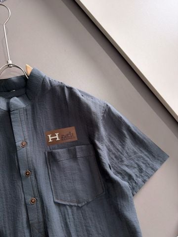 ÁO SƠ MI NAM H M CỔ TRỤ – LINEN DỆT TRỌNG LƯỢNG CAO, PHOM RELAXED