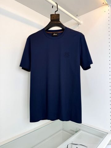 ÁO THUN NAM BRN CỔ TRÒN LOGO THÊU ĐỒNG TÔNG COTTON MERCERIZED PHOM GỌN SANG