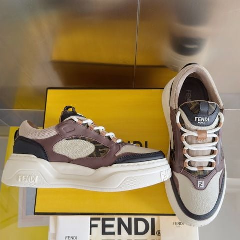 GIÀY NAM FENDI* FORCE ĐẾ 5CM PHỐI DA TRẮNG–NÂU