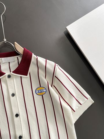 ÁO POLO NAM GC DỆT KIM SỌC DỌC THÊU LOGO NỔI PHOM RỘNG THANH LỊCH