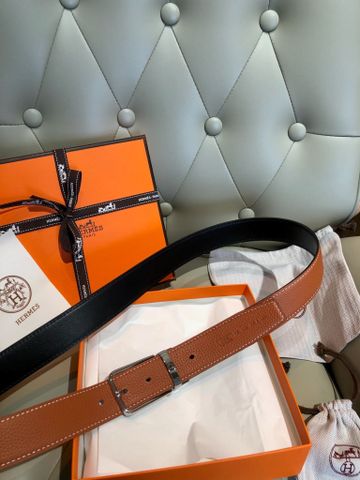 THẮT LƯNG NAM HERM* DA BÒ ĐEN BẢN 35MM – KHÓA KIM BẠC / VÀNG