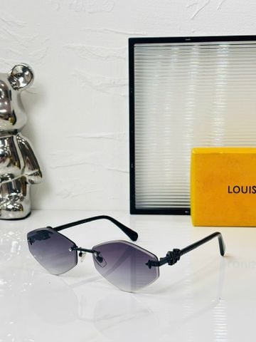 KÍNH MẮT NỮ L*V  GỌNG MẢNH HOA VĂN VÀNG TRÒNG TÍM OMBRE