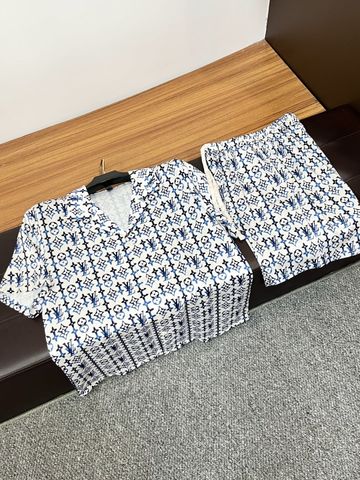 BỘ SHORT NAM NỮ L V MONOGRAM ICE SILK PAJAMA-INSPIRED RESORT SET