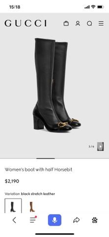 BOOT NỮ GUCC* HALF HORSEBIT – PHONG THÁI TỐI GIẢN CHUẨN CHÂU ÂU