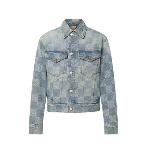 ÁO KHOÁC JEAN NAM LV* Ô CARO WASH VINTAGE FW25