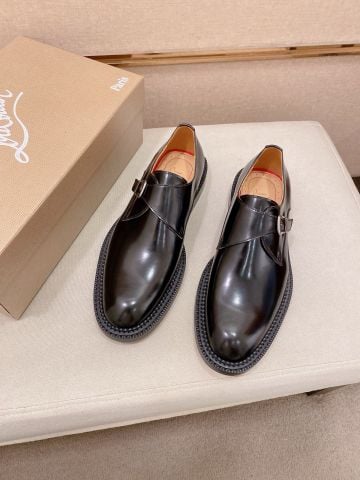 GIÀY MONK STRAP NAM CL DA BÒ BÓNG RED SOLE, PHOM DRESS SHOE SẮC NÉT