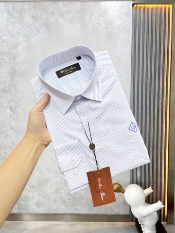 ÁO SƠ MI NAM KẺ SỌC THÊU LOGO NGỰC PHONG THÁI THANH LỊCH