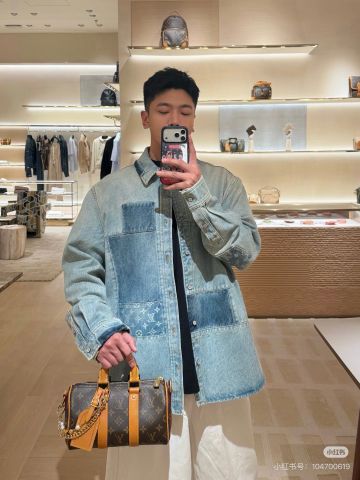 ÁO SƠ MI NAM L V SIGNATURE PATCHWORK DENIM LONG-SLEEVED SHIRT