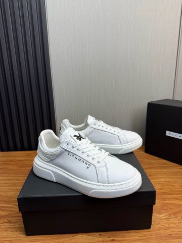 GIÀY SNEAKER NAM JR LOGO-STAMP LOW-TOP DA BÊ TRƠN PHOM GỌN ĐẾ RUBBER CÂN ĐỐI