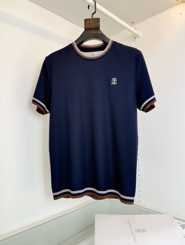 ÁO THUN NAM B C DỆT PIQUÉ COTTON DÀI SỢI CỔ TRÒN BO SỌC Ý PHOM REGULAR