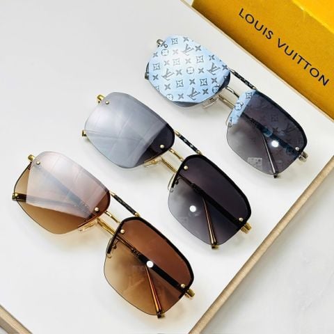 KÍNH MẮT NAM L V PHOM PHI CÔNG VUÔNG – TRÒNG MONOGRAM CHUYỂN SẮC, GỌNG KIM LOẠI SẮC NÉT