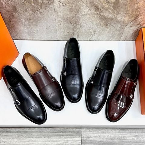 GIÀY NAM HERM* MONKSTRAP DA BÒ LÌ ĐẾ DA THANH LỊCH