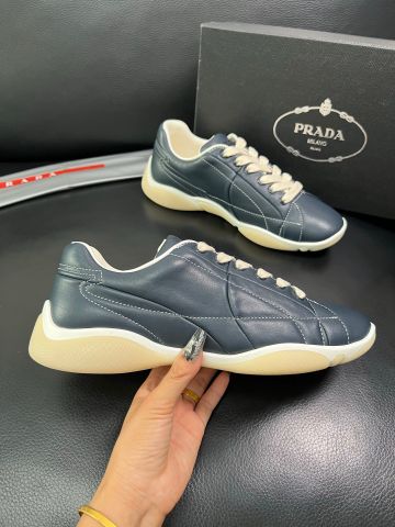GIÀY THỂ THAO NAM PRAD* SNEAKER DA BÊ PHỐI LƯỚI