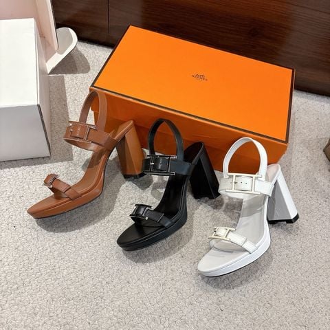 SANDAL CAO GÓT NỮ H M GÓT 10,5CM KHÓA H BIỂU TƯỢNG