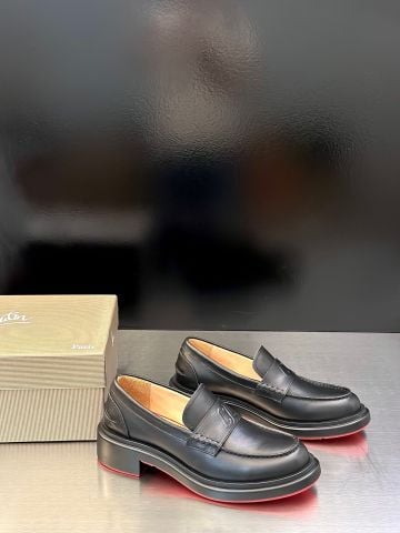 GIÀY NAM LOAFER CL* DA BÒ ĐẾ ĐỎ CAO CẤP