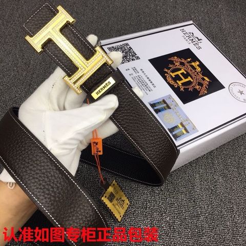 THẮT LƯNG NAM H M H-BUCKLE ĐÍNH ĐÁ – DÂY DA BÒ VÂN HẠT HAI MẶT 38 MM