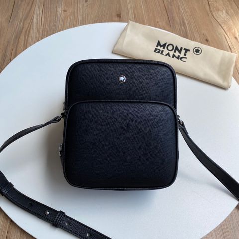 TÚI ĐEO CHÉO NAM MONT BLANCT  DA BÒ FULL GRAIN – FORM VUÔNG GỌN 21.5CM