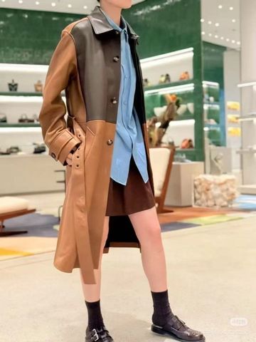 ÁO KHOÁC DÁNG TRENCH NỮ LOE* • DA CỪU 100%